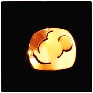 Mickey Mouse silhouette cutout gold vintage brooch